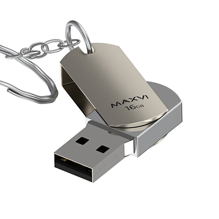 Флешка Maxvi MR 16Gb USB 2.0 металл серебристая