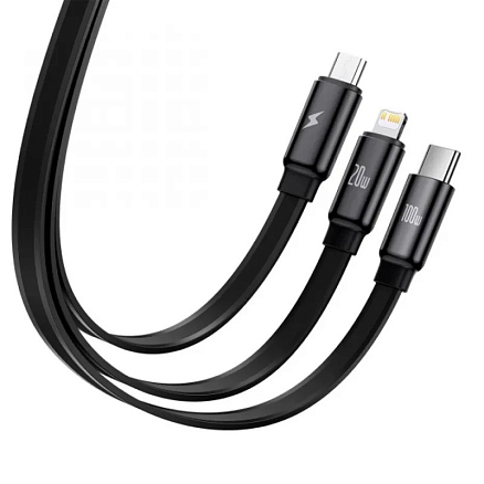 Кабель Type-C - MicroUSB, Lightning, Type-C 1,7 м 3.5A 100W Baseus Traction Series черный