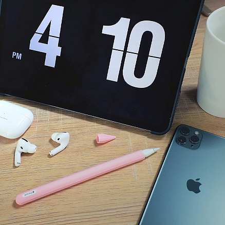Чехол для Apple Pencil 2 силиконовый Tech-Protect Smooth розовый