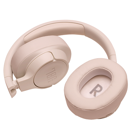 Наушники беспроводные Bluetooth JBL Tune 710BT полноразмерные с микрофоном складные бежевые