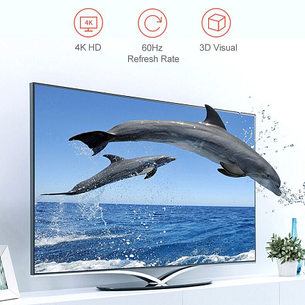 Хаб (разветвитель) (преобразователь) Type-C - HDMI 4K 60Hz, VGA, DisplayPort Ugreen CM260 черный
