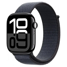 Умные часы Apple Watch 10 46 мм с текстильным ремешком алюминиевые черные