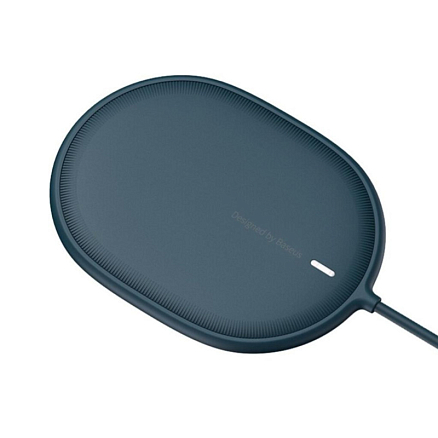 Беспроводная магнитная зарядка MagSafe для iPhone 15W с Type-C Baseus Light BS-W518 синяя