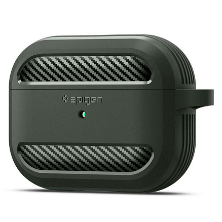 Чехол для наушников AirPods Pro, Pro 2 гелевый Spigen Rugged Armor хаки