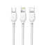 Кабель USB - MicroUSB, Lightning, Type-C 1 м 2.1A XO NB103 белый