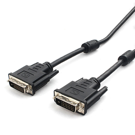 Кабель DVI-D - DVI-D (папа - папа) длина 1,8 м Cablexpert CC-DVI2L-BK-6 с ферритами черный
