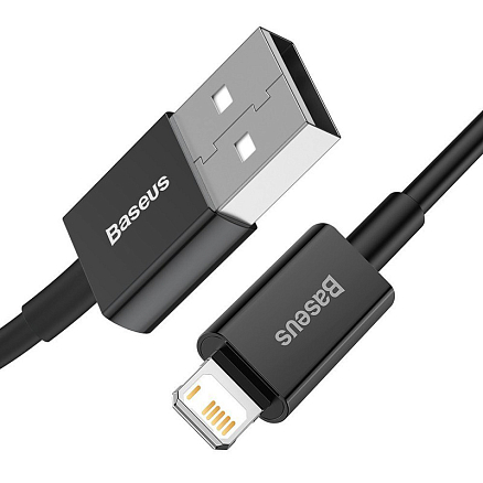 Кабель USB - Lightning для зарядки iPhone 1 м 2.4А Baseus Superior черный
