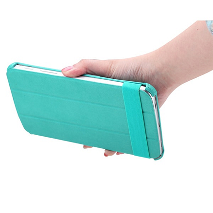 Чехол для Samsung Galaxy Tab 3 7.0 P3200 кожаный Rock серии Texture, ярко-бирюзовый