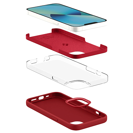 Чехол для iPhone 13 mini силиконовый Spigen Silicone Fit красный