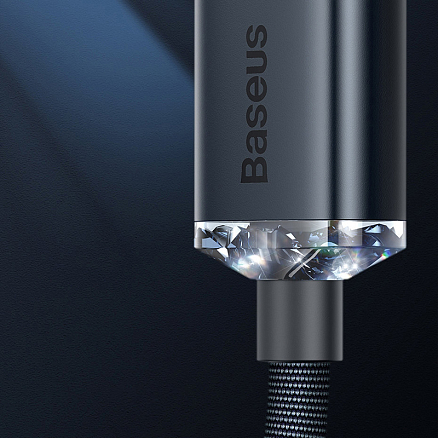 Кабель USB - Lightning для зарядки iPhone 2 м 2.4А плетеный Baseus Crystal Shine черный