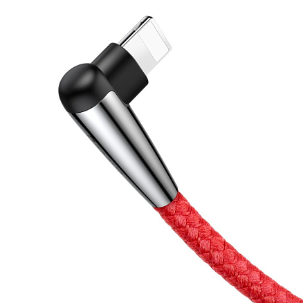 Кабель USB - Lightning для зарядки iPhone 2 м 1.5А плетеный с угловым штекером Baseus  Sharp-bird красный