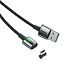 Кабель USB - MicroUSB, Lightning, Type-C 1 м 3А со сменными штекерами магнитный плетеный Baseus Zinc черный