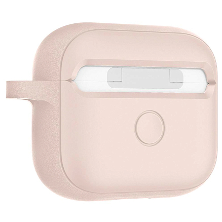 Чехол для наушников AirPods 3 силиконовый с карабином Spigen Silicone Fit розовый