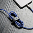 Кабель USB - Lightning для зарядки iPhone 1 м 2.4A с автоотключением плетеный Baseus C-shaped синий