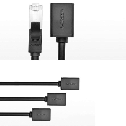 Кабель-удлинитель (патч-корд) RJ45 Cat.6 UTP длина 0,5 м Ugreen NW112 черный