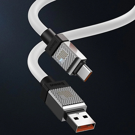 Кабель Type-C - USB для зарядки 1 м 100W 6A Baseus CoolPlay CAKW000602 (быстрая зарядка) белый