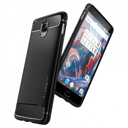 Чехол для OnePlus 3, 3T гелевый Spigen SGP Rugged Armor черный