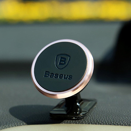 Держатель автомобильный на приборную панель магнитный Baseus золотистый