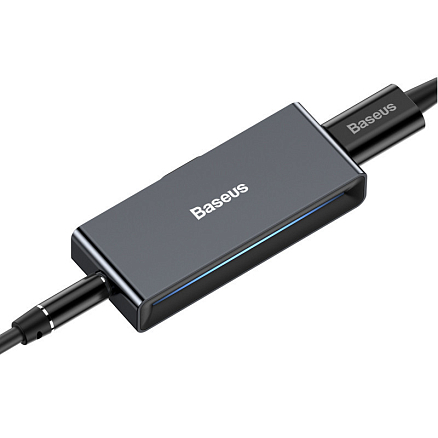 Переходник Type-C - 3,5 мм, Type-C (папа - мама, мама) Baseus L57 (быстрая зарядка PD) черный