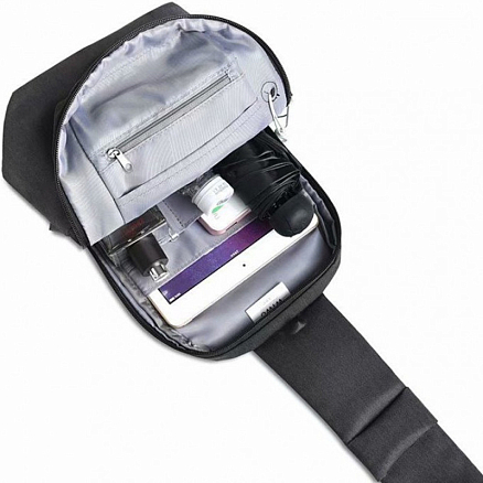 Рюкзак однолямочный WiWU Mijia Cross Body с отделением для планшета и USB портом черный