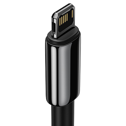 Кабель USB - Lightning для зарядки iPhone 2 м 2.4А плетеный Baseus Tungsten Gold черный