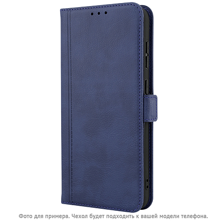 Чехол для Xiaomi Redmi 13 кожаный - книжка CASE book темно-синий