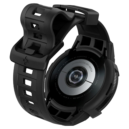 Чехол с ремешком для Samsung Galaxy Watch 4 Classic 42 мм гелевый Spigen Rugged Armor Pro темно-серый