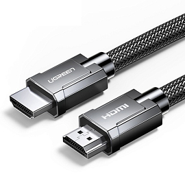 Кабель HDMI - HDMI (папа - папа) длина 2 м версия 2.0 4K 60Hz плетеный Ugreen HD136 черный