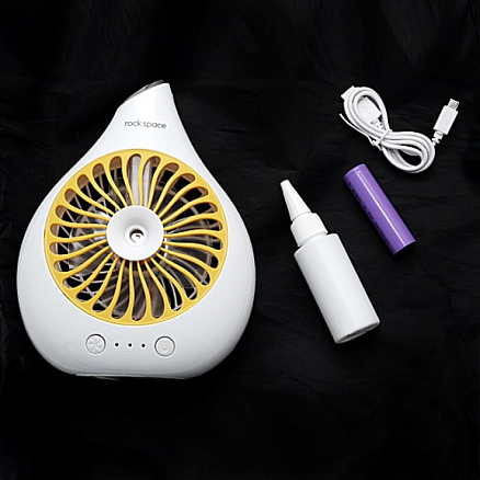 Вентилятор настольный с увлажнителем Rock Space T1 бело-желтый