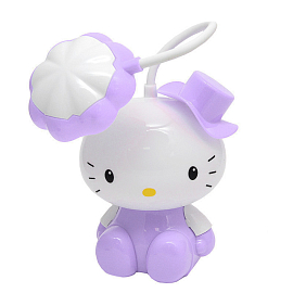 Лампа светодиодная настольная беспроводная с ночником Cartoon LD556 Hello Kitty фиолетовая
