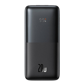 Внешний аккумулятор Baseus Bipow Pro Digital Overseas Edition с дисплеем 10000мАч (USB, Type-C, ток 3А, быстрая зарядка PD, QC 3.0, 20Вт) черный