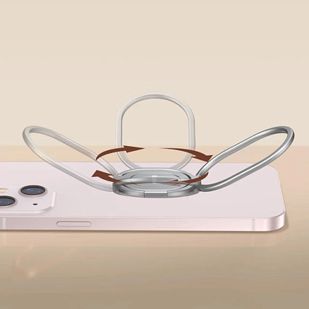 Держатель для телефона на палец Baseus Rails серебристый