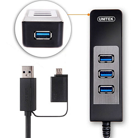USB 3.0 HUB (разветвитель) на 4 порта и USB хост OTG Unitek Y-3046A