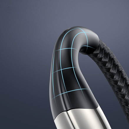 Кабель USB - Lightning для зарядки iPhone 1 м 2.4А плетеный Baseus Horizontal TZ черный