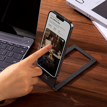 Подставка-держатель для телефона или планшета до 12,9 дюйма Baseus Foldable серая
