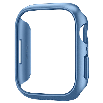 Чехол для Apple Watch 41 мм пластиковый тонкий Spigen Thin Fit синий