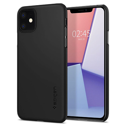 Чехол для iPhone 11 пластиковый тонкий Spigen SGP Thin Fit QNMP черный