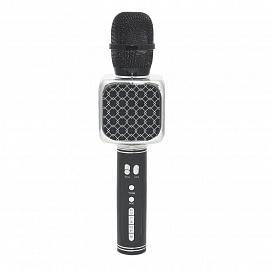Микрофон беспроводной для караоке с динамиком, USB и слотом для MicroSD Forever BS-102 черно-серебристый