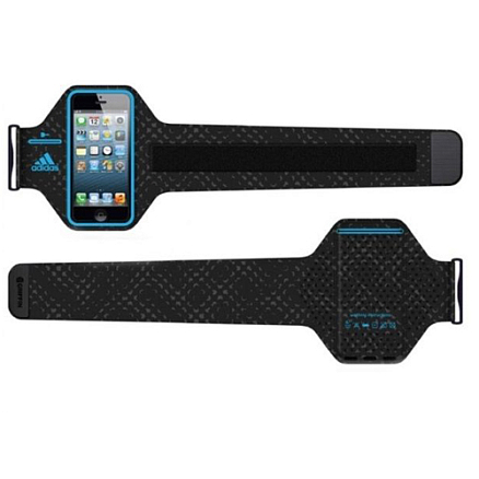 Чехол для iPhone 5, 5S, SE спортивный наручный Griffin (США) Armband Adidas черно-синий