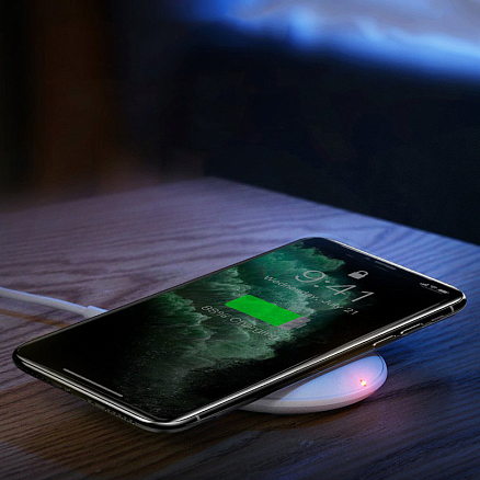 Беспроводная зарядка для телефона Baseus Cobble (быстрая зарядка) белая