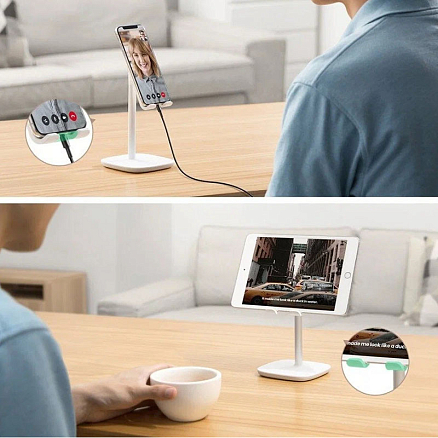 Подставка-держатель для телефона или планшета от 4,6 до 7,9 дюйма складная Ugreen LP287 белая