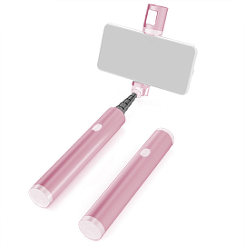 Монопод (палка для селфи) Bluetooth с кнопкой и подсветкой Remax RL-EP01 розовый