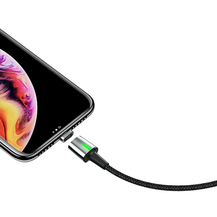 Кабель USB - MicroUSB, Lightning, Type-C 1 м 3А со сменными штекерами магнитный плетеный Baseus Zinc черный
