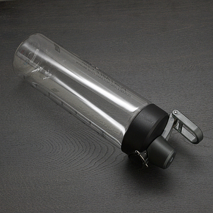 Бутылка для воды спортивная с фильтром и шкалой Fitness 800 мл черная