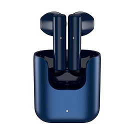 Наушники TWS беспроводные Bluetooth QCY T12S вкладыши с микрофоном синие