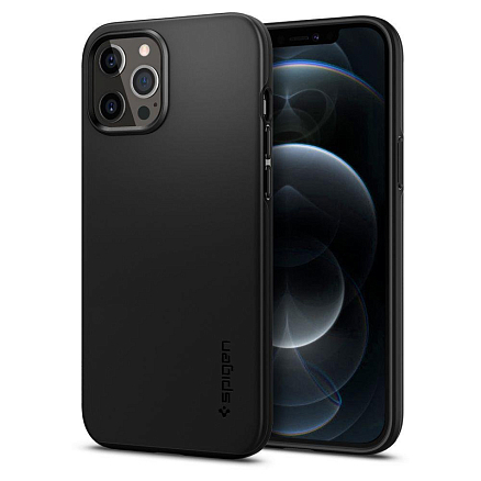Чехол для iPhone 12 Pro Max пластиковый тонкий Spigen Thin Fit черный