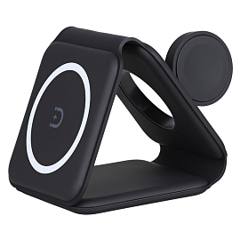 Беспроводная зарядка 3-в-1 MagSafe для телефона, Apple Watch и AirPods 15W TFN MagTrio QI14 черная