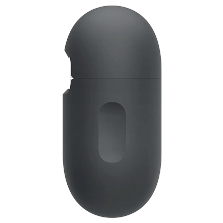 Чехол для наушников AirPods Pro силиконовый с карабином Spigen Silicone Fit темно-серый