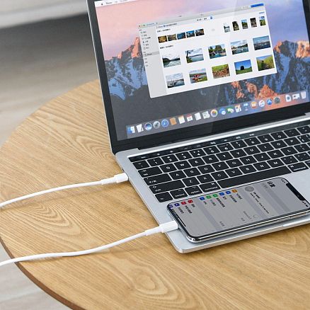 Кабель Type-C - Lightning для зарядки iPhone 1 м 2.4А 18W Baseus Mini White (быстрая зарядка PD) белый