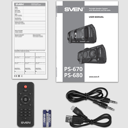 Портативная колонка Sven PS-670 с подсветкой, FM-радио, USB и поддержкой MicroSD карт черная